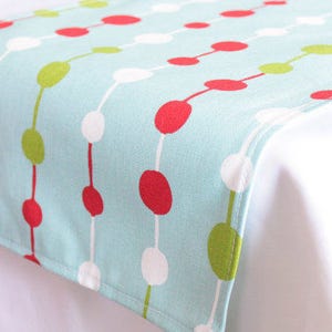 Holiday Garland Runner: Custom Size, Dinner, Party, Wedding, Runner, Throw Pillow, Napkins, Curtains