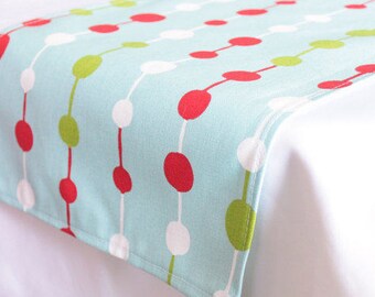 Holiday Garland Runner: Custom Size, Dinner, Party, Wedding, Runner, Throw Pillow, Napkins, Curtains