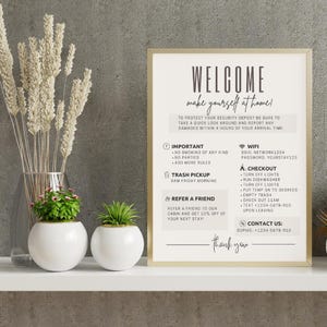 Airbnb Welcome Sign Template: Vacation Rental House Rules (Printable)