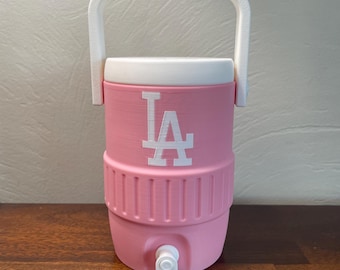 Mini glacière de baseball ROSE LA imprimée en 3D | Porte-bidon de 12 oz | Porte-gobelet inspiré des Dodgers | Refroidisseur de soda portable | Accessoire pour le jour du match