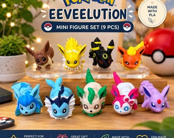 Pokemon Eeveelution - Inspired Mini Figure Set | 3D Printed Eevee Evolutions