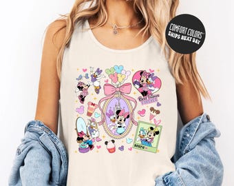 Disney Coquette Bow Mickey and Daisy Tank Top Disney World Shirt Disney Girls Trip Shirts WDW Magic Kingdom Disneyland Matching Girls Tee