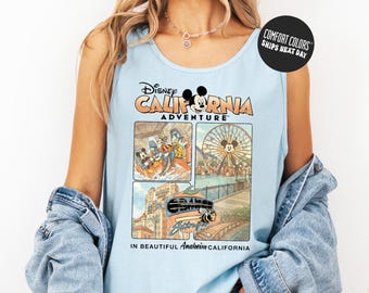 Camiseta sin mangas de Disneyland California, colores cómodos, Disney Est. 1955, camisetas de vacaciones de Disney, camiseta de Mickey y sus amigos, camiseta de viaje a Disney 2026