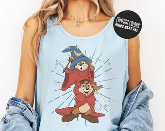 Disney Fantasia Chipmunks Comfort Colors Tank Top Disneyland Magic Wizard Retro Shirt Magic Kingdom Shirt Disney Trip Shirt Family Shirt