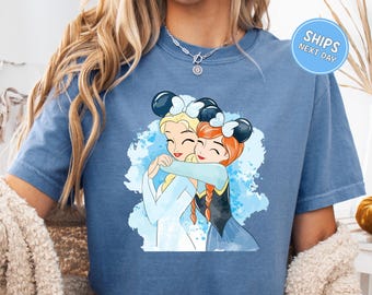 Disney Princess Elsa Shirt Comfort Colors Frozen Elsa and Anna Lovely Vacation Shirt Summer Disney Lovers Shirt Best Day Ever Design