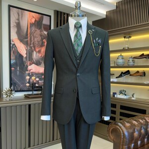 Green Slim Fit Stylish 3 Piece Green Mens Suit for Wedding, Engagement, Prom, Groom wear and Groomsmen Suits, Green Suit