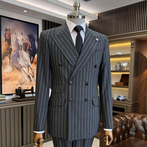 Gray Slim Fit Stylish Double Breast Two Piece Gray Mens Suit for Wedding, Engagement, Prom, Groom wear and Groomsmen Suits, Gray Suit