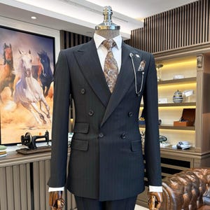 Brown Slim Fit Stylish Double Breast Two Piece Brown Mens Suit for Wedding, Engagement, Prom, Groom wear and Groomsmen Suits, Brown Suit