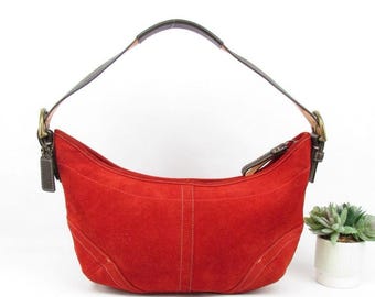 00's Vintage Dark Orange Light Red Suede C Monogrammed Y2k 00's Vintage Dark Orange Light Red Suede C Monogrammed Y2k