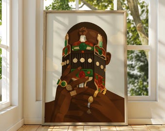 Black Man Art, Black Boy Art, Black Culture Art, African American Art,, Black Art, Modern Wall Art, Boho wall art, Digital Art Poster