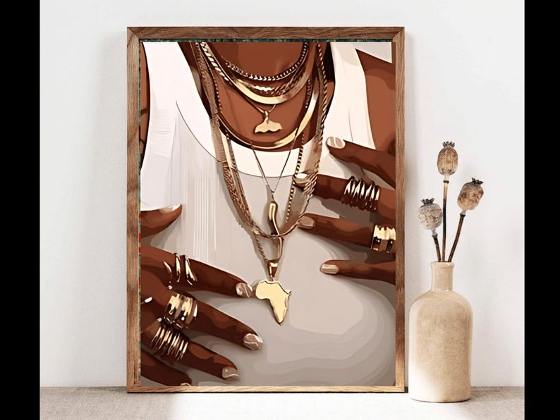 Black Woman Art, African American Wall Art, Black Art Print, Fashion Art, Black Woman Grill, Melanin Woman Art, Printable Black Art