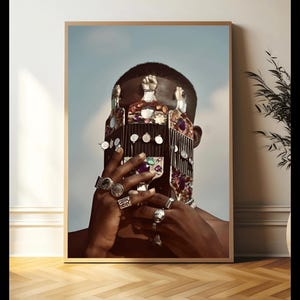 Zwarte mankunst, moderne kunst, modekunst, zwarte jongenskunst, zwarte cultuurkunst, Afro-Amerikaanse kunst, digitale download, afdrukbare zwarte kunst, zwarte kunst