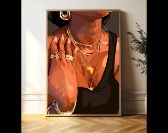 Arte da Mulher Negra, Arte do Orgulho Negro, Arte Moderna, Arte da Moda, Arte BLM Minimalista, Arte da Menina Negra, Arte da Melanina, Grelhas da Mulher Negra