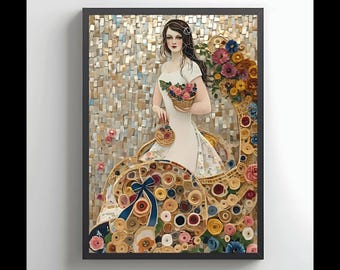 Gustav Klimt de vrouw canvas muurkunst, Klimt vrouw Art Print, beroemde vrouw kunst aan de muur, elegante vrouw schilderij, woonkamer decor