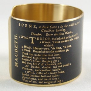 Shakespeare Macbeth Quote Three Witches Literary Cuff Bracelet Bookish Gifts Gifts For Women image 2