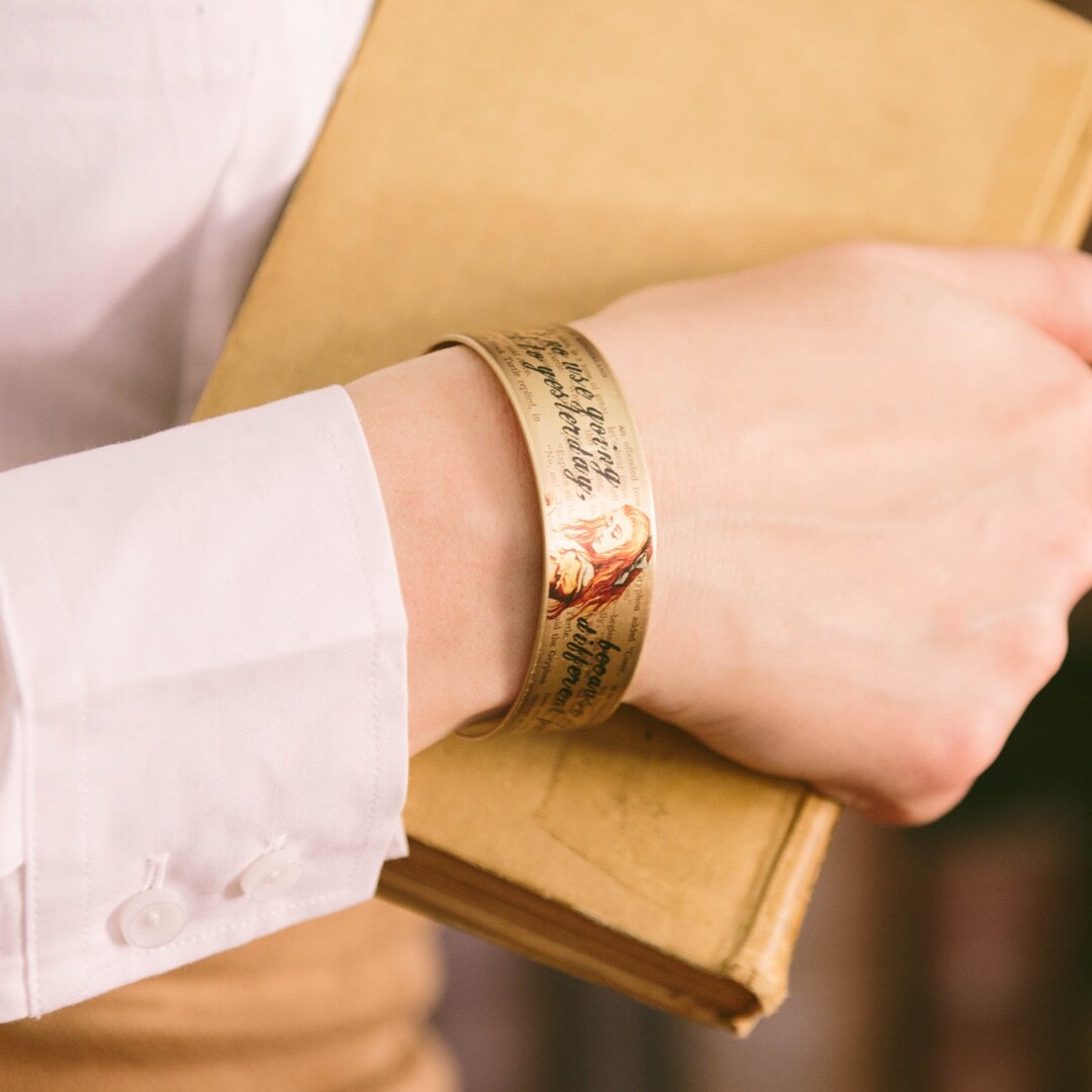 Alice in Wonderland Cuff Bracelet Children's Story Lewis Carroll