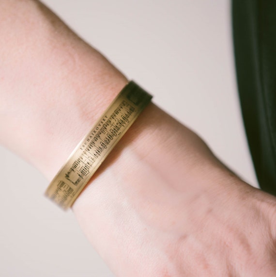 Tchaikovsky 1812 Overture Bracelet - Classical Music Gift for Her - Sheet Music Cuff - Musical Jewelry