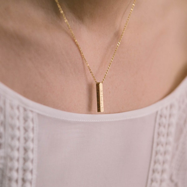 Emma by Jane Austen - Literary Quote Vertical Bar Necklace - Book Lover Jewelry - Romantic Valentines Gift Gift For Wife - Jane Austen Gifts