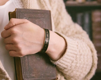 Frankenstein Monster - Shelley Quote - Cuff Bracelet - Horror Book Quote - Literary Gifts - Gothic Literature - Gifts For Him