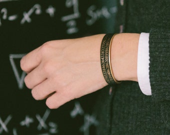 Pi Bracelet - Science Jewelry - Mathematical Cuff - Geeky Gift - Math Maths Gifts For Him Or Her - Boyfriend Gift