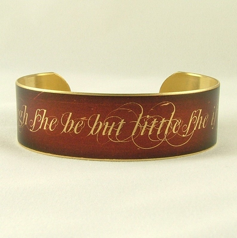 Shakespeare Quote Bracelet She Is Fierce Literature Midsummer Night's Dream Cuff Literary Gift For Sister English Major Gift image 5