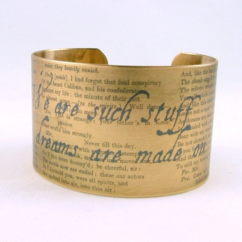 The Tempest Quote Bracelet Book Lover Gift Shakespeare Gifts Classic Literature Literary Jewelry image 5