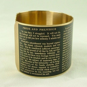 Jane Austen Pride and Prejudice Gifts Literary Book Page Cuff Bracelet Bookworm Bibliophile Perfect Gift For Wife image 5