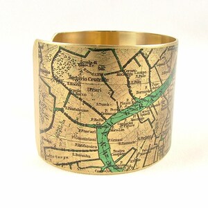 Venice Italy Street Map Cuff Bracelet Venetian Canals Bridges Cartography Map Jewelry Anniversary Gifts For Wife image 5