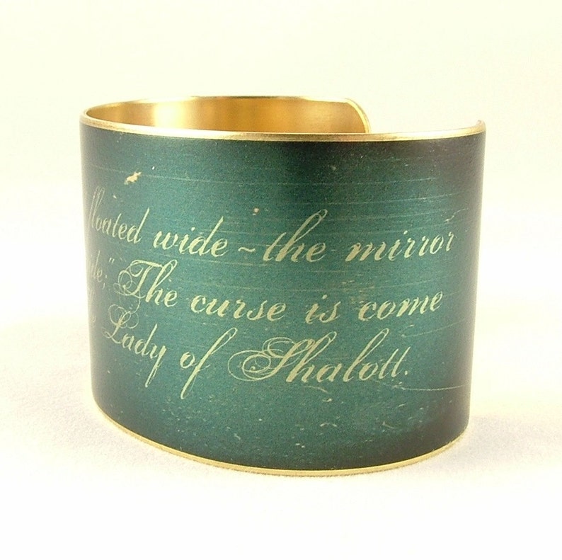 Bracelet manchette La Dame de Shalott en laiton Alfred Tennyson image 5