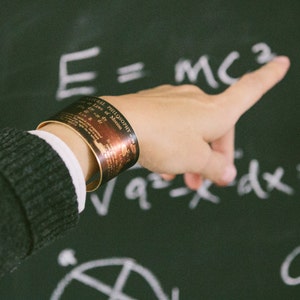 Sir Isaac Newton Laws of Motion Maths Bracelet Physics Math Cuff Equations Tech Gift For Him Coworker Gift image 1