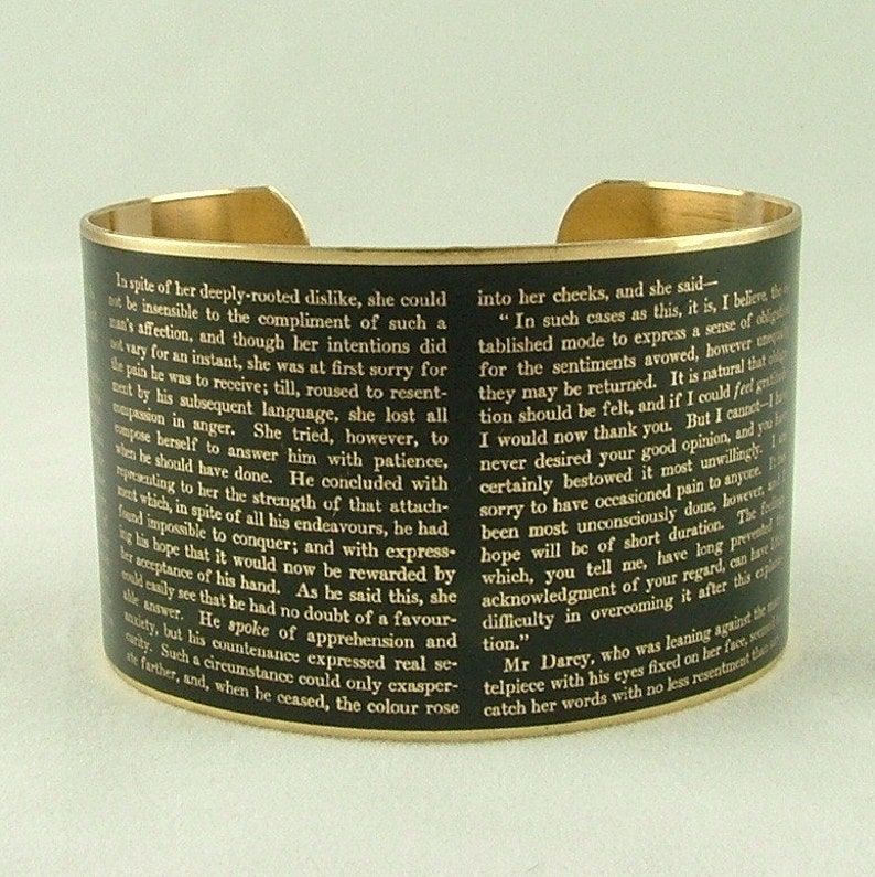 Jane Austen Pride and Prejudice Gifts Literary Book Page Cuff Bracelet Bookworm Bibliophile Perfect Gift For Wife image 4