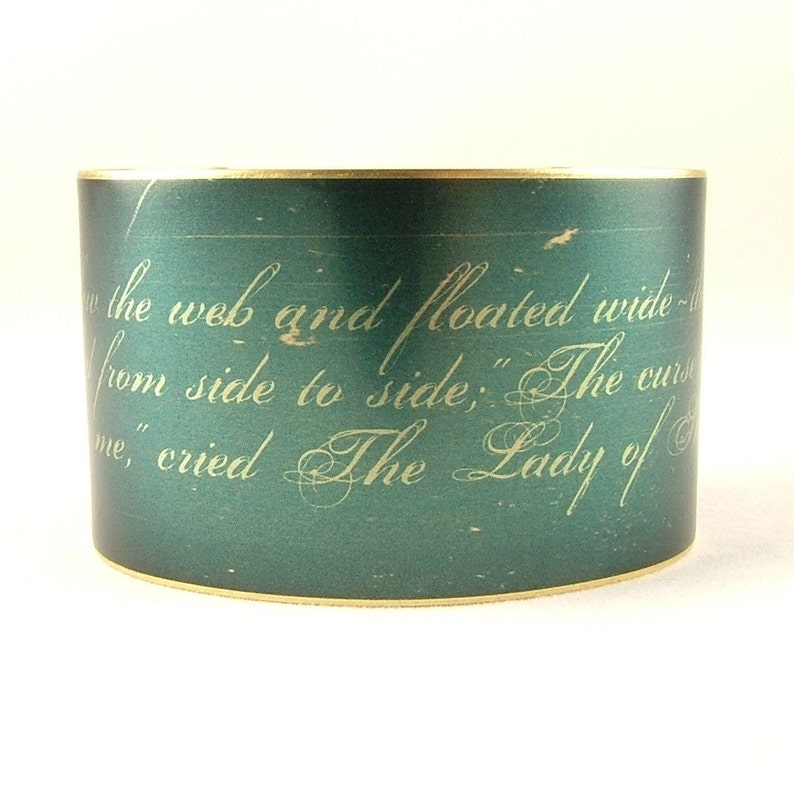 Bracelet manchette La Dame de Shalott en laiton Alfred Tennyson image 3