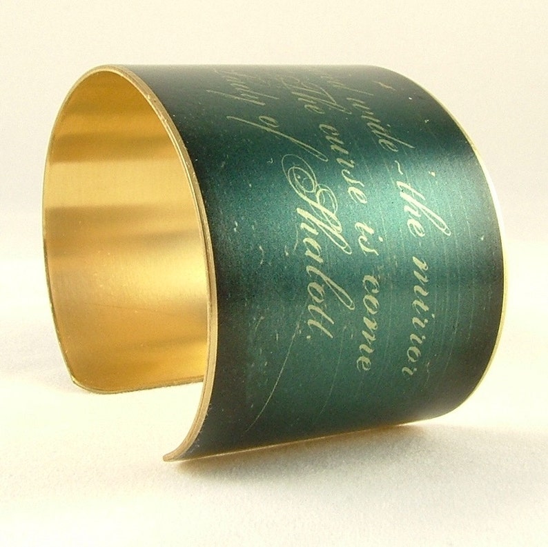 Bracelet manchette La Dame de Shalott en laiton Alfred Tennyson image 4