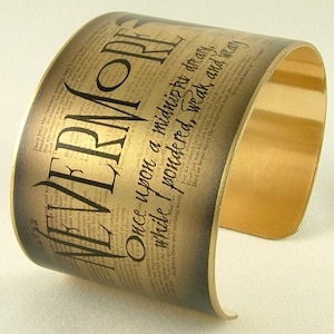 The Raven Edgar Allan Poe Quote Brass Cuff Bracelet Poetry Bracelet Gothic Jewellery image 1