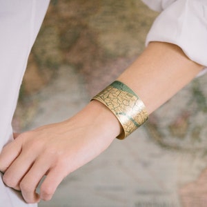 Venice Italy Street Map Cuff Bracelet Venetian Canals Bridges Cartography Map Jewelry Anniversary Gifts For Wife image 1