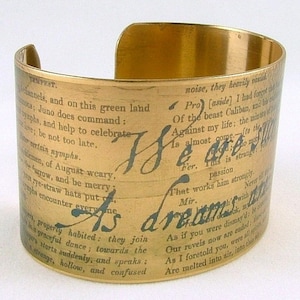 The Tempest Quote Bracelet Book Lover Gift Shakespeare Gifts Classic Literature Literary Jewelry image 1