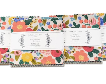 Rifle Paper Company- Vintage Garden - 42pcs 5x5 Charm Pack Bundle- Cotton Fabric - Precut 5 inch squares