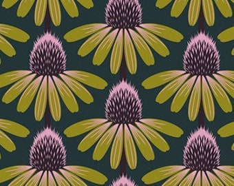 Love Always, AM- Echinacea- Seaweed - 100% Cotton fabric - available in fq, half yard, and yardage