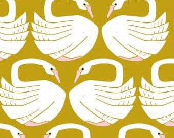 On a Spring Day - Loving Swans - Sundance - Cotton + Steel - CANVAS Fabric - available in fq, half yard, and yardage