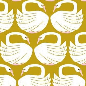 On a Spring Day - Loving Swans - Sundance - Cotton + Steel - CANVAS Fabric - available in fq, half yard, and yardage