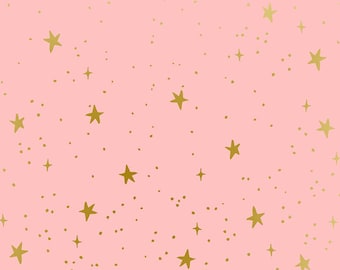 Rifle Paper Company- Primavera - Stars- Blush - Cotton + Steel - Metallic Cotton Fabric- available by the fq, half yard, and yard