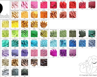 10pc 9 Inch 3mm YKK Coil Zippers - Mix and Match from 65 Colors