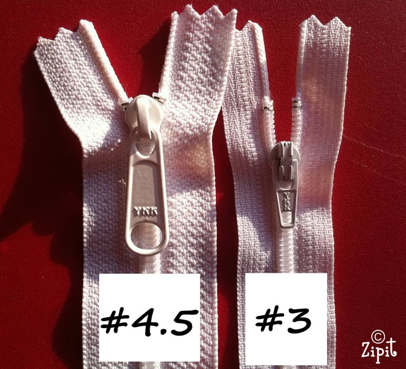 YKK Purse Zippers 4.5mm with a Long Handbag Pulls You choose colors and size 10 Zippers 9,12,14,16,18, or 24 inches image 7