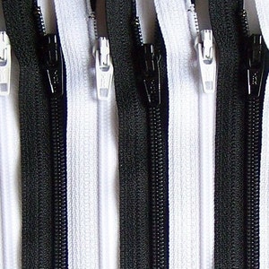 Black and White 4 Inch Zipper Bundle 20 Zippers