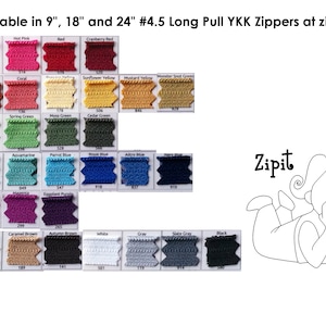 Zippers 9, 12, 14, 16,18 or 24 Inch 4.5 Ykk Purse Zippers with a Long Handbag Pulls Mix and Match Your Choice of 25 Zippers image 7