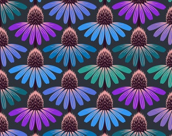 Love Always, AM- Echinacea Glow- Amethyst - 100% Cotton fabric - available in fq, half yard, and yardage