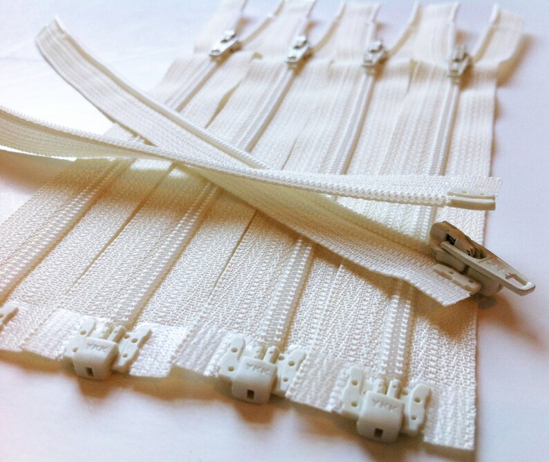 Separating Zippers off White Vanilla 121 5 Pieces 3mm Nylon Etsy