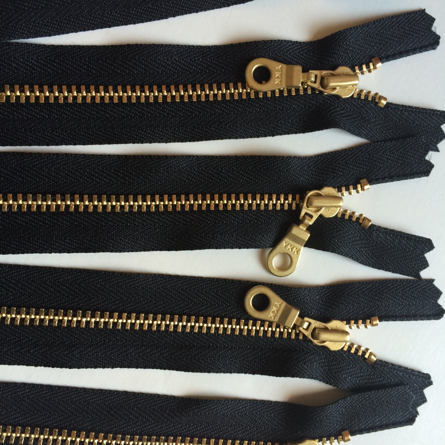 Gold Metal Zippers by YKK - no. 5 10 inch Zipper - 10 Pieces 