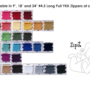 24 Inch 4.5 Ykk Purse Zippers with a Long Handbag Pulls Mix and Match Your Choice of 10 Zippers image 2