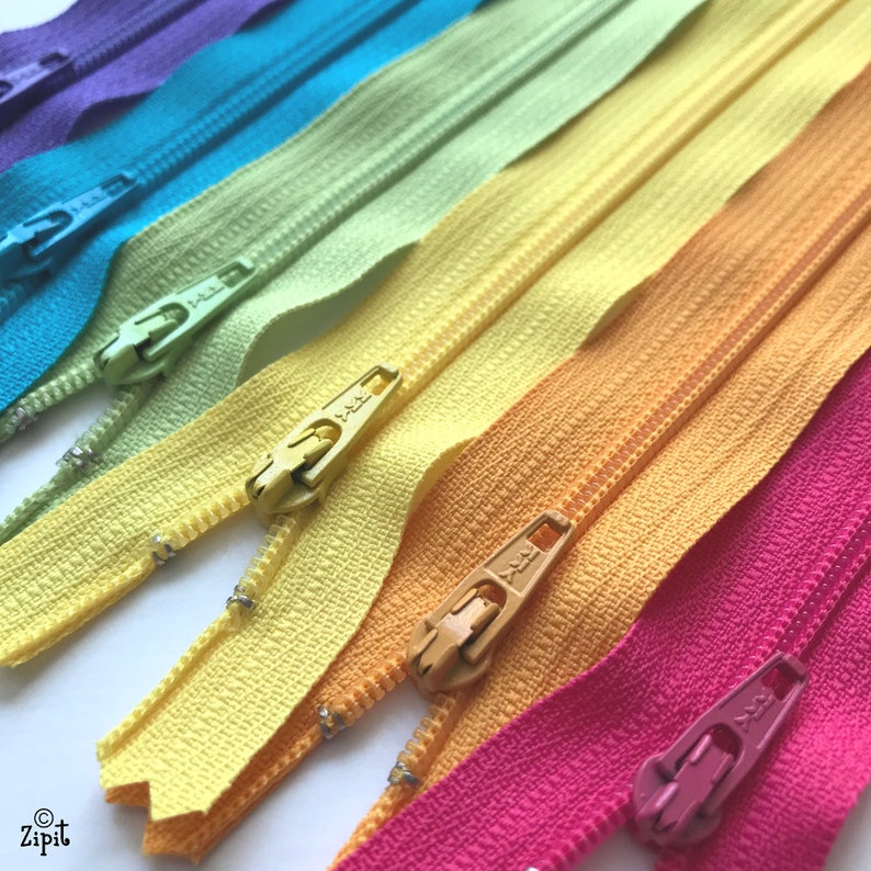 YKK Zippers 6pcs Bright Colors Available in 14 and 22 Inches Etsy Canada